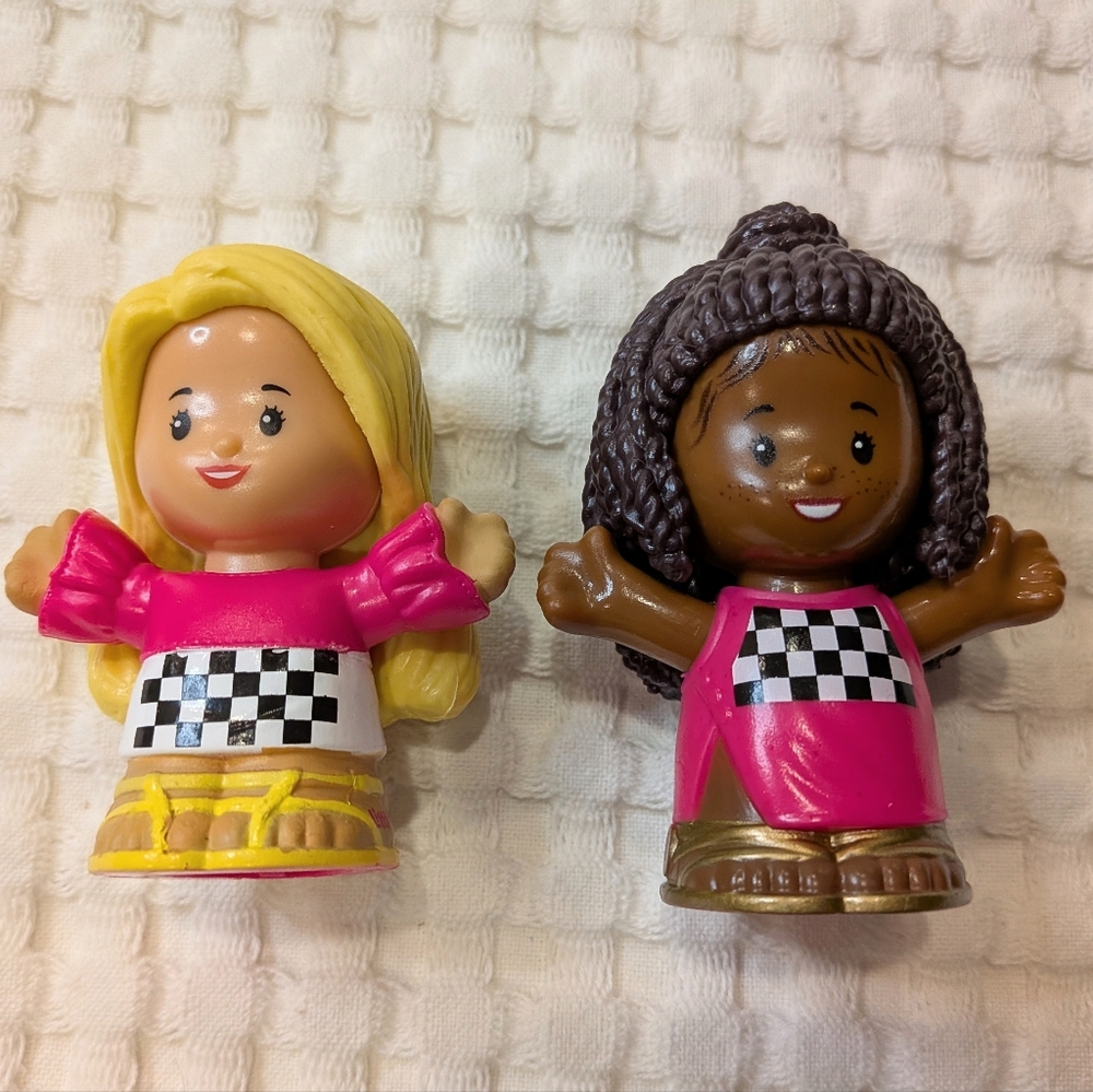 Little People Barbie Race Car Replacement Figurines Dolls Pink Toy Lot Of 2